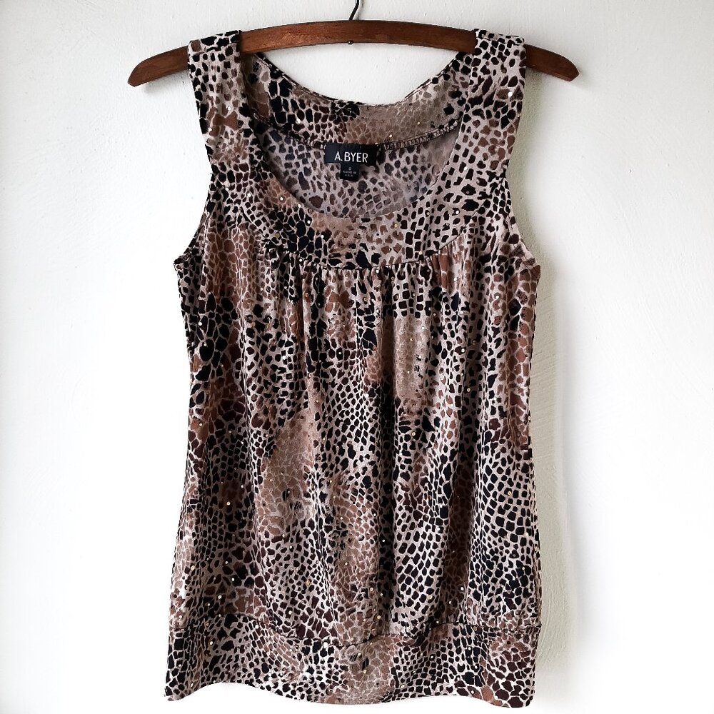EUC Amy Byer Leopard Print Tank Top Size Small